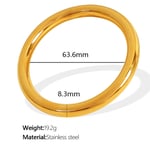 Gold color / 1 Piece Simple Series Simple Solid Color Stainless Steel  Gold Color Women's Bangles Picture3